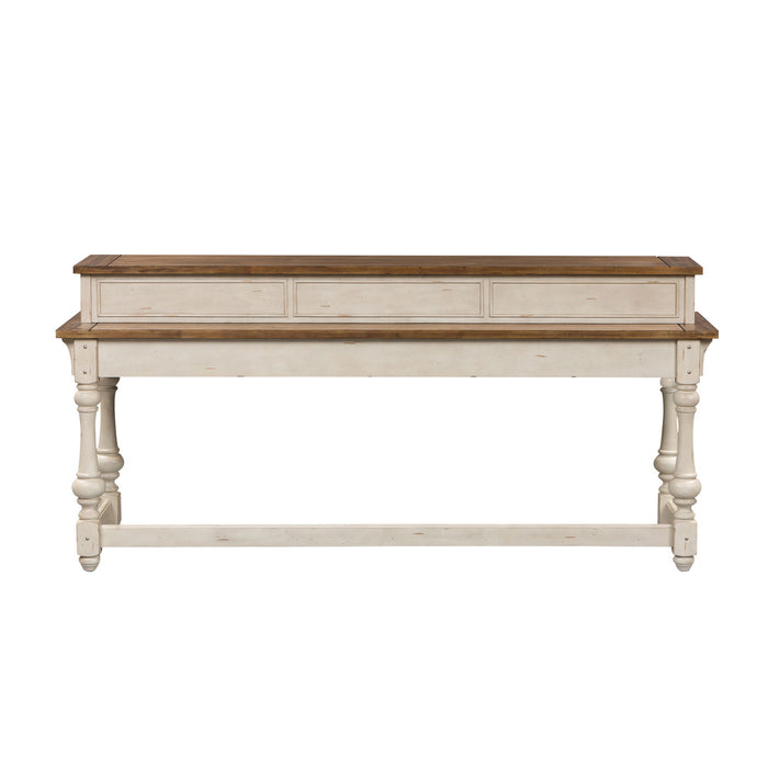 Morgan Creek - Console Bar Table - Antique White / Wirebrushed Tobacco Accents – Console Tables by Liberty Furniture at Furniture Wholesale Plus , Nashville furniture store