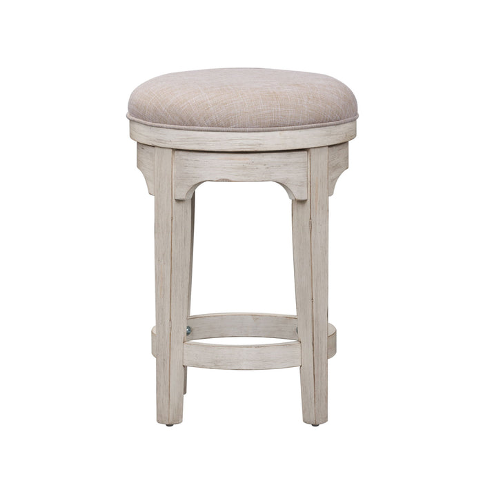 Farmhouse Reimagined - Console Swivel Stool - Antique White / Chestnut Tops – Counter Height (24"-27") by Liberty Furniture at Furniture Wholesale Plus , Nashville furniture store