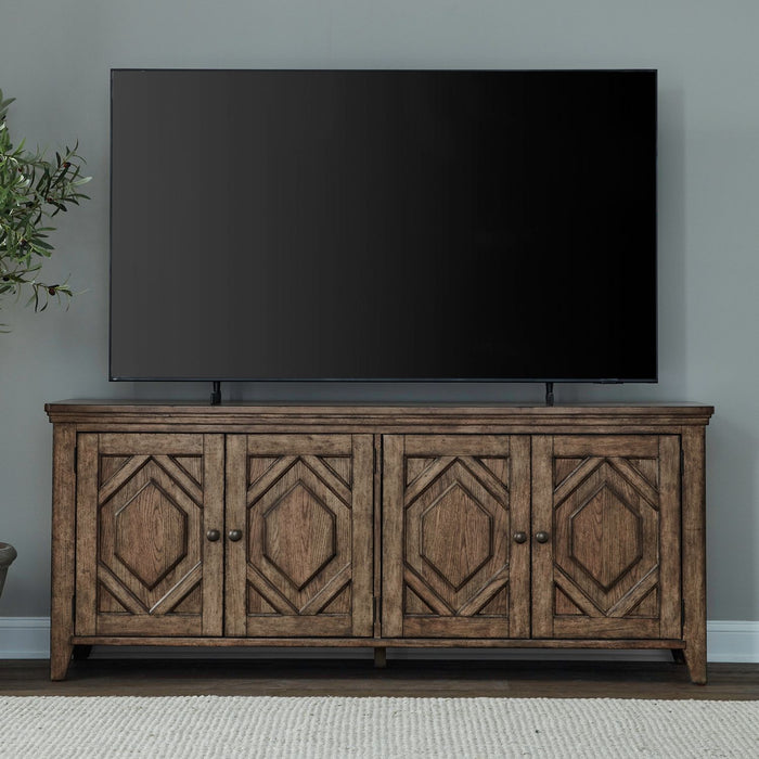 Carolina Park - 78" TV Console - Amber Brown – TV Stands by Liberty Furniture at Furniture Wholesale Plus , Nashville furniture store