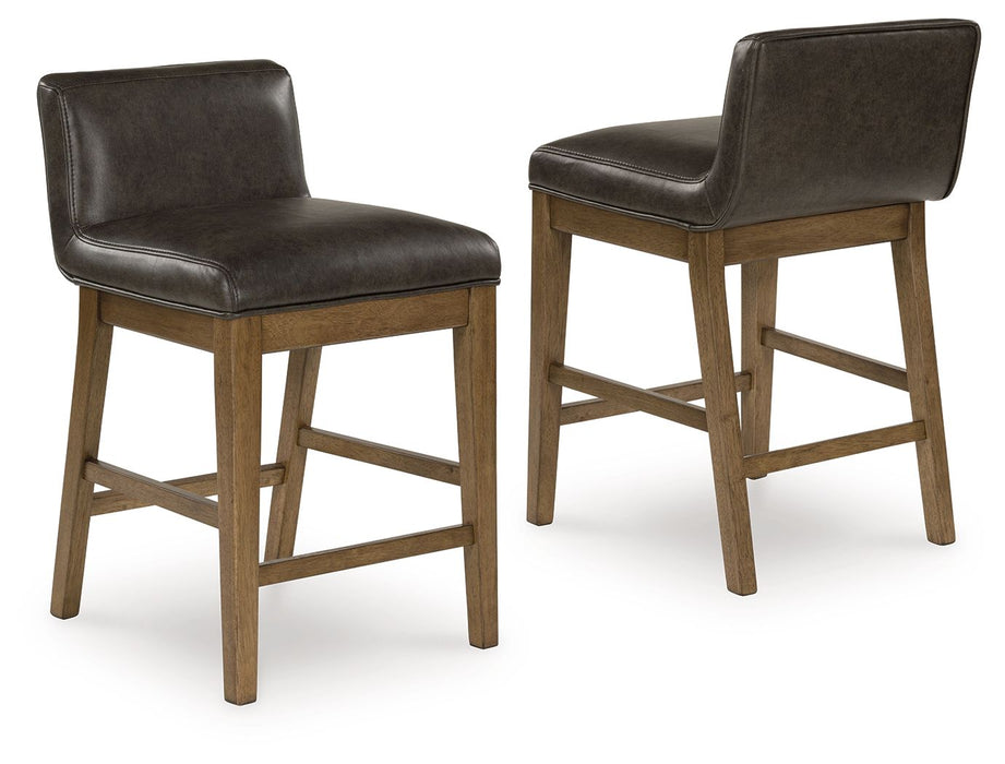 Cabalynn - Upholstered Barstool (Set of 2) - Two-tone Brown – Stool Sets by Signature Design by Ashley® at Furniture Wholesale Plus , Nashville furniture store