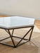 Corvus - White Marble Top Hexagon - White – Coffee Tables by Steve Silver Furniture at Furniture Wholesale Plus , Nashville furniture store