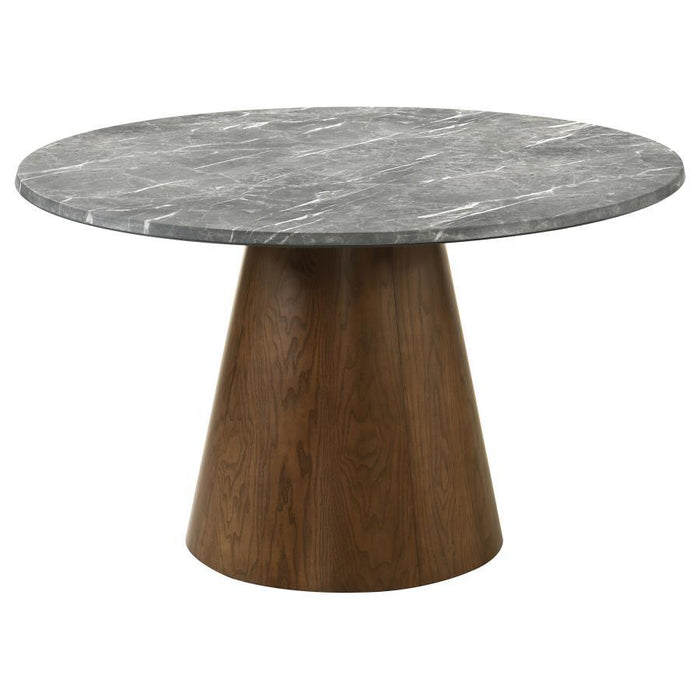 Franklin - 59" Round Dining Table - Gray And Dark Oak – Dining Tables by Coaster Fine Furniture at Furniture Wholesale Plus , Nashville furniture store