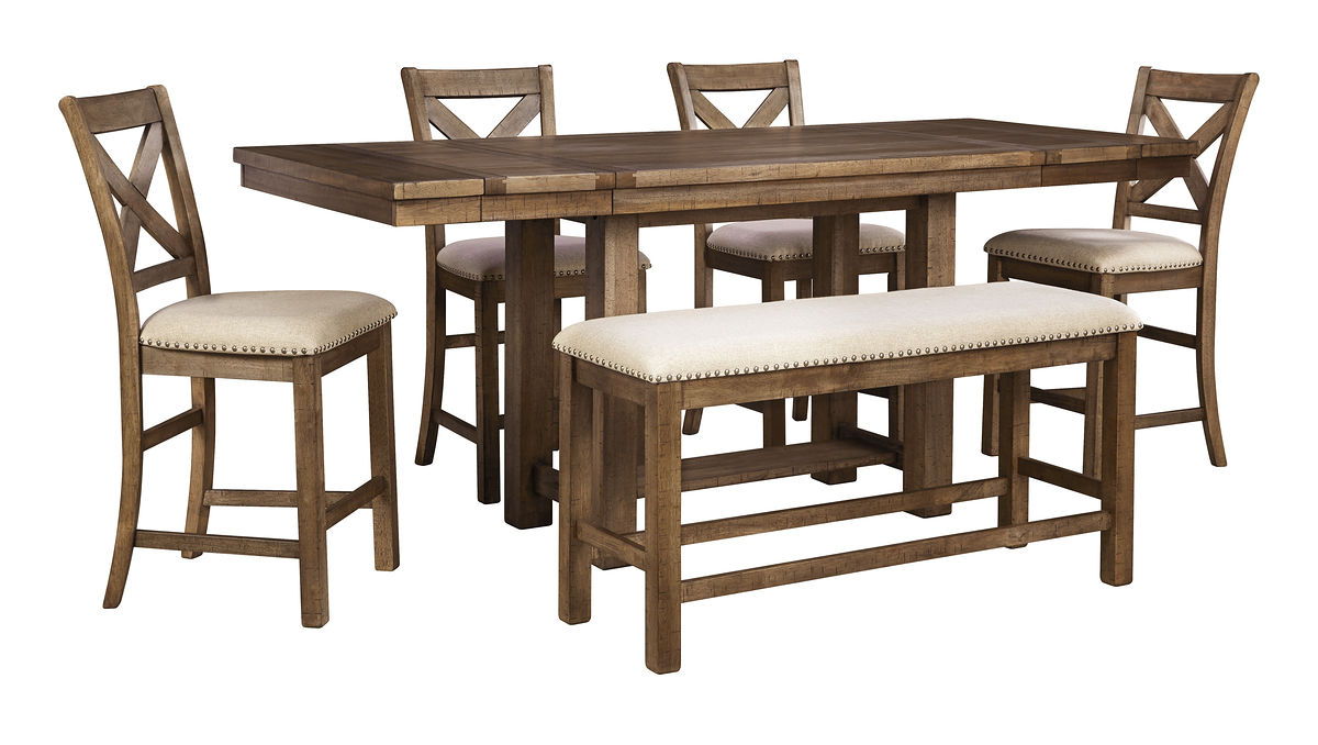 Moriville - Rectangular Dining Table Set - Counter Height – 6 Piece Dining Room Sets by Signature Design by Ashley® at Furniture Wholesale Plus , Nashville furniture store