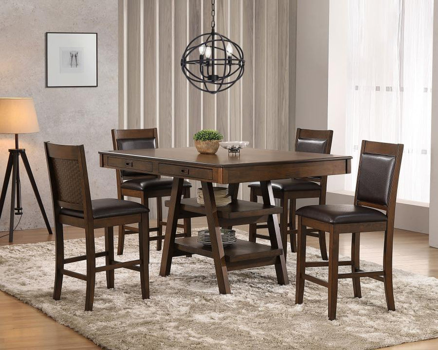 Dewey - 5 Piece Rectangular Dining Table Set - Walnut - Premium 5 Piece Dining Room Sets from CoasterEssence - Just $1139! Shop now at Furniture Wholesale Plus  We are the best furniture store in Nashville, Hendersonville, Goodlettsville, Madison, Antioch, Mount Juliet, Lebanon, Gallatin, Springfield, Murfreesboro, Franklin, Brentwood