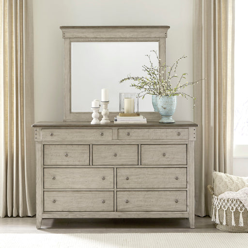 Ivy Hollow - Dresser & Mirror - Weathered Linen / Dusty Taupe – Dresser & Mirror by Liberty Furniture at Furniture Wholesale Plus , Nashville furniture store