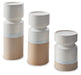 Hurston - Candle Holder Set (Set of 3) - Ivory / Brown – Candles & Holders by Signature Design by Ashley® at Furniture Wholesale Plus , Nashville furniture store