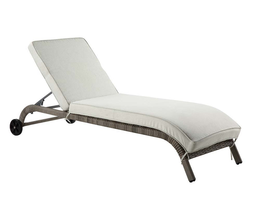 Salena - 13" Patio Sun Lounge - Beige Fabric & Gray
