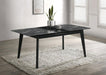 Crestmont - Extension Dining Table Faux Marble - Black – Dining Tables with Extensions by CoasterEssence at Furniture Wholesale Plus , Nashville furniture store
