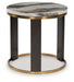 Jazmore - Round End Table - Brown / Brass Finish – End Tables by Signature Design by Ashley® at Furniture Wholesale Plus , Nashville furniture store