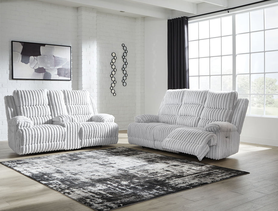 Rhines Falls - 2 Pc. - Power Reclining Sofa And Loveseat - Alloy – Reclining Sofas & Loveseats by Signature Design by Ashley® at Furniture Wholesale Plus , Nashville furniture store