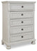 Robbinsdale - Five Drawer Chest - Youth - Antique White – Accent Chests by Signature Design by Ashley® at Furniture Wholesale Plus , Nashville furniture store