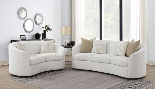 Rainn - Boucle Upholstered Sloped Arm Sofa Set - Premium Stationary Sofas & Loveseats from CoasterEssence - Just $2399! Shop now at Furniture Wholesale Plus  We are the best furniture store in Nashville, Hendersonville, Goodlettsville, Madison, Antioch, Mount Juliet, Lebanon, Gallatin, Springfield, Murfreesboro, Franklin, Brentwood