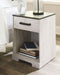 Shawburn - One Drawer Night Stand - Whitewash / Charcoal Gray – Accent Nightstands by Signature Design by Ashley® at Furniture Wholesale Plus , Nashville furniture store