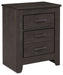Brinxton - Two Drawer Night Stand - Charcoal – Accent Nightstands by Signature Design by Ashley® at Furniture Wholesale Plus , Nashville furniture store