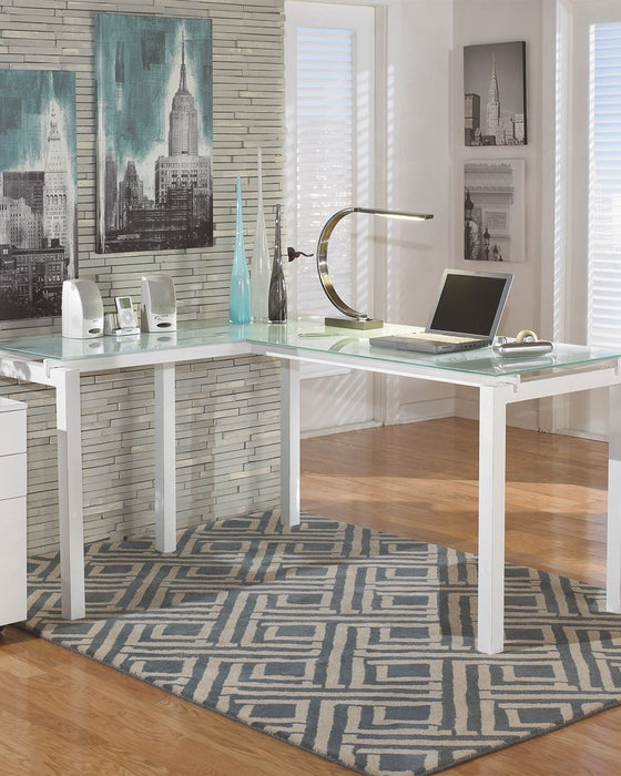 Baraga - L-Desk - White