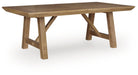 Ridgester - Rectangular Dining Room Extension Table - Light Brown – Dining Tables with Extensions by Benchcraft® at Furniture Wholesale Plus , Nashville furniture store