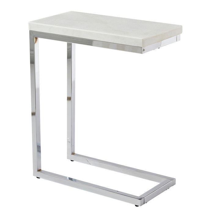 Echo - White Marble Top Chairside Table - White – Chair Side Tables by Steve Silver Furniture at Furniture Wholesale Plus , Nashville furniture store