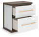 Kendanport - Two Drawer Night Stand - Brown / White – Nightstands w/ Charging Stations by Signature Design by Ashley® at Furniture Wholesale Plus , Nashville furniture store