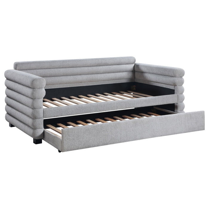 Patricia - Boucle Upholstered Day Bed With Trundle – Daybeds by CoasterEveryday at Furniture Wholesale Plus , Nashville furniture store