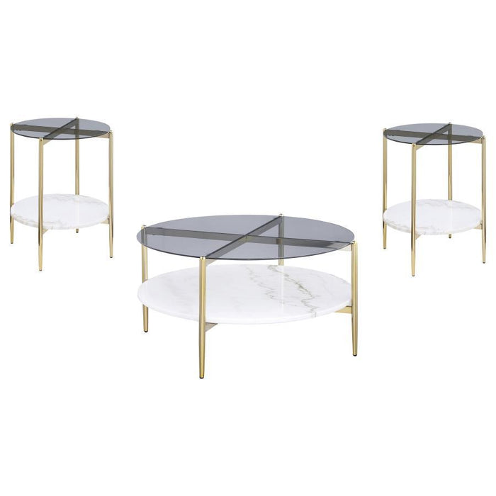 Jonelle - Round Coffee Table Set – Table Sets by Coaster Fine Furniture at Furniture Wholesale Plus , Nashville furniture store