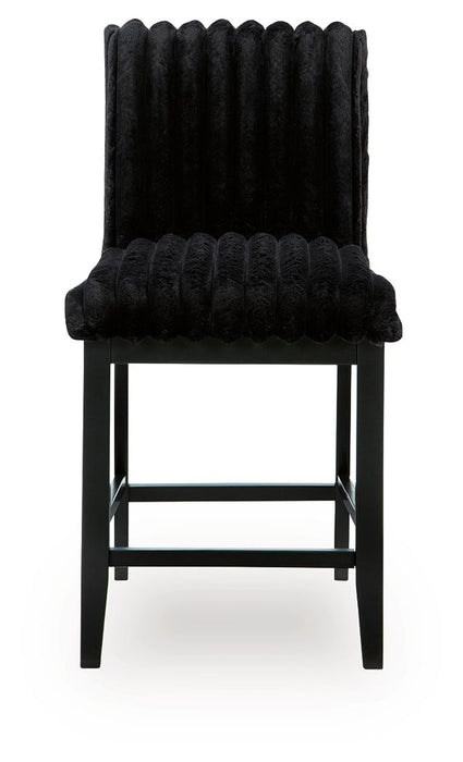 Mervannie - Upholstered Barstool (Set of 2) - Black – Stool Sets by Signature Design by Ashley® at Furniture Wholesale Plus , Nashville furniture store