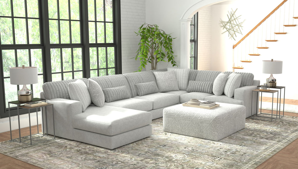 Logan - Upholstered Sectional With Comfort Coil Seating - 46" Cocktail Ottoman And Accent Pillows Included – 2 Piece Living Room Sets by Jackson at Furniture Wholesale Plus , Nashville furniture store