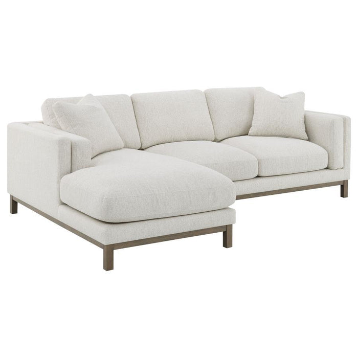 Geneva - Boucle Upholstered Sectional Chaise Sofa - Sand – Stationary Sectionals by Coaster Fine Furniture at Furniture Wholesale Plus , Nashville furniture store