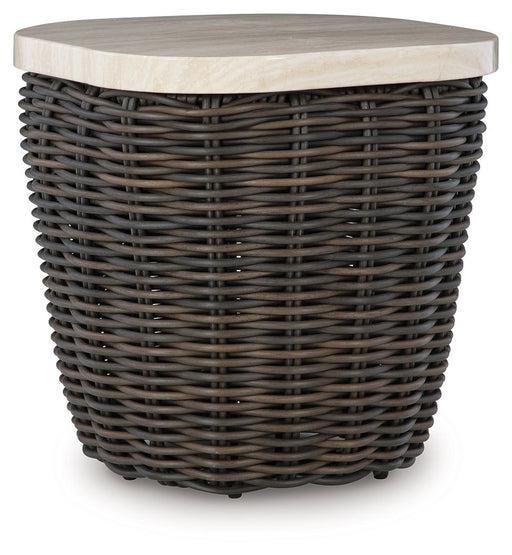Kimora - Beige / Dark Brown - Square End Table - Premium End Tables from Signature Design by Ashley® - Just $318! Shop now at Furniture Wholesale Plus  We are the best furniture store in Nashville, Hendersonville, Goodlettsville, Madison, Antioch, Mount Juliet, Lebanon, Gallatin, Springfield, Murfreesboro, Franklin, Brentwood
