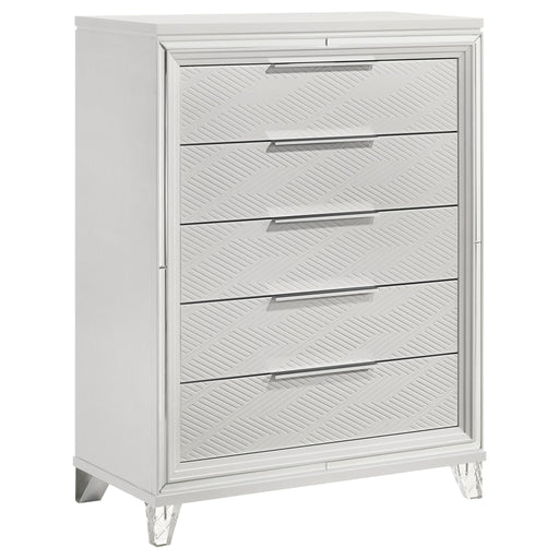 Marmore - 5-Drawer Bedroom Chest Of Drawers - White – Accent Chests by Coaster Fine Furniture at Furniture Wholesale Plus , Nashville furniture store