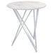 Bexter - Round Faux Marble Bistro Bar Table - Chrome – Bar Tables by CoasterEveryday at Furniture Wholesale Plus , Nashville furniture store