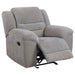 Gilson - Chenille Upholstered Reclining Glider Recliner - Gray – Glider Chairs by Coaster Fine Furniture at Furniture Wholesale Plus , Nashville furniture store