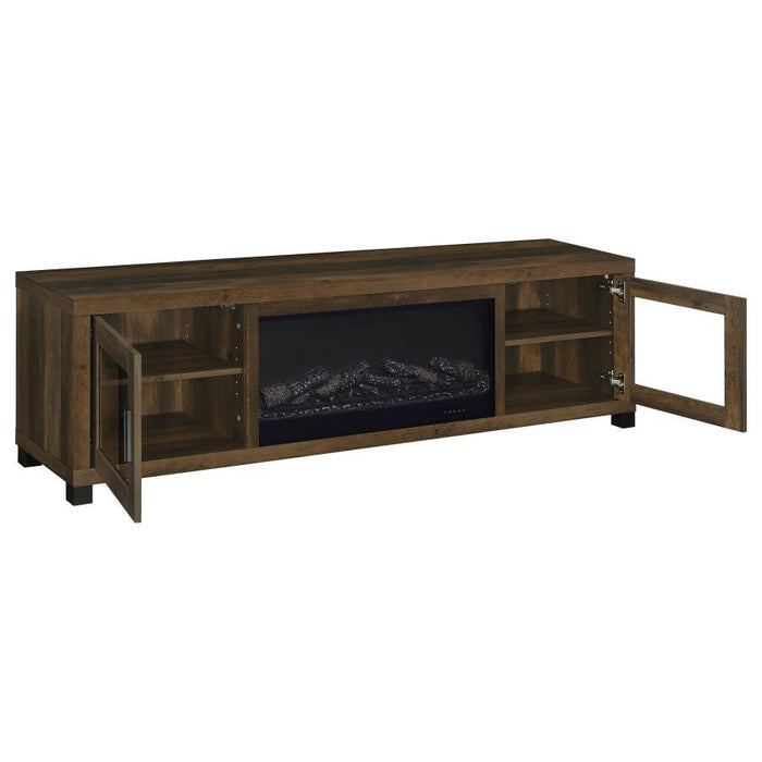 Havering - 71" TV Stand Fireplace Media Console - Dark Pine