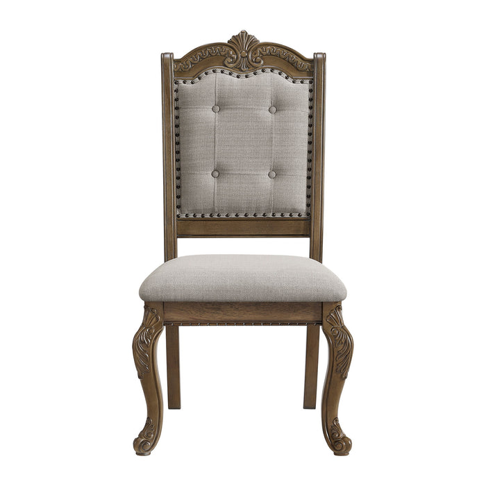 Madison Park - Dining Side Chair (Set of 2) - Walnut / Beige – Chair Sets by Elements International at Furniture Wholesale Plus , Nashville furniture store