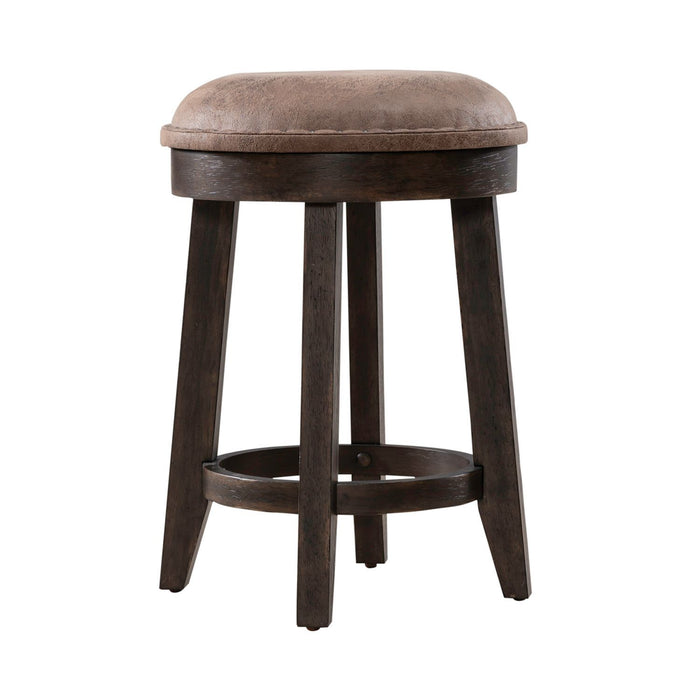 Paradise Valley - Upholstered Console Stool - Saddle Brown – Counter Height (24"-27") by Liberty Furniture at Furniture Wholesale Plus , Nashville furniture store