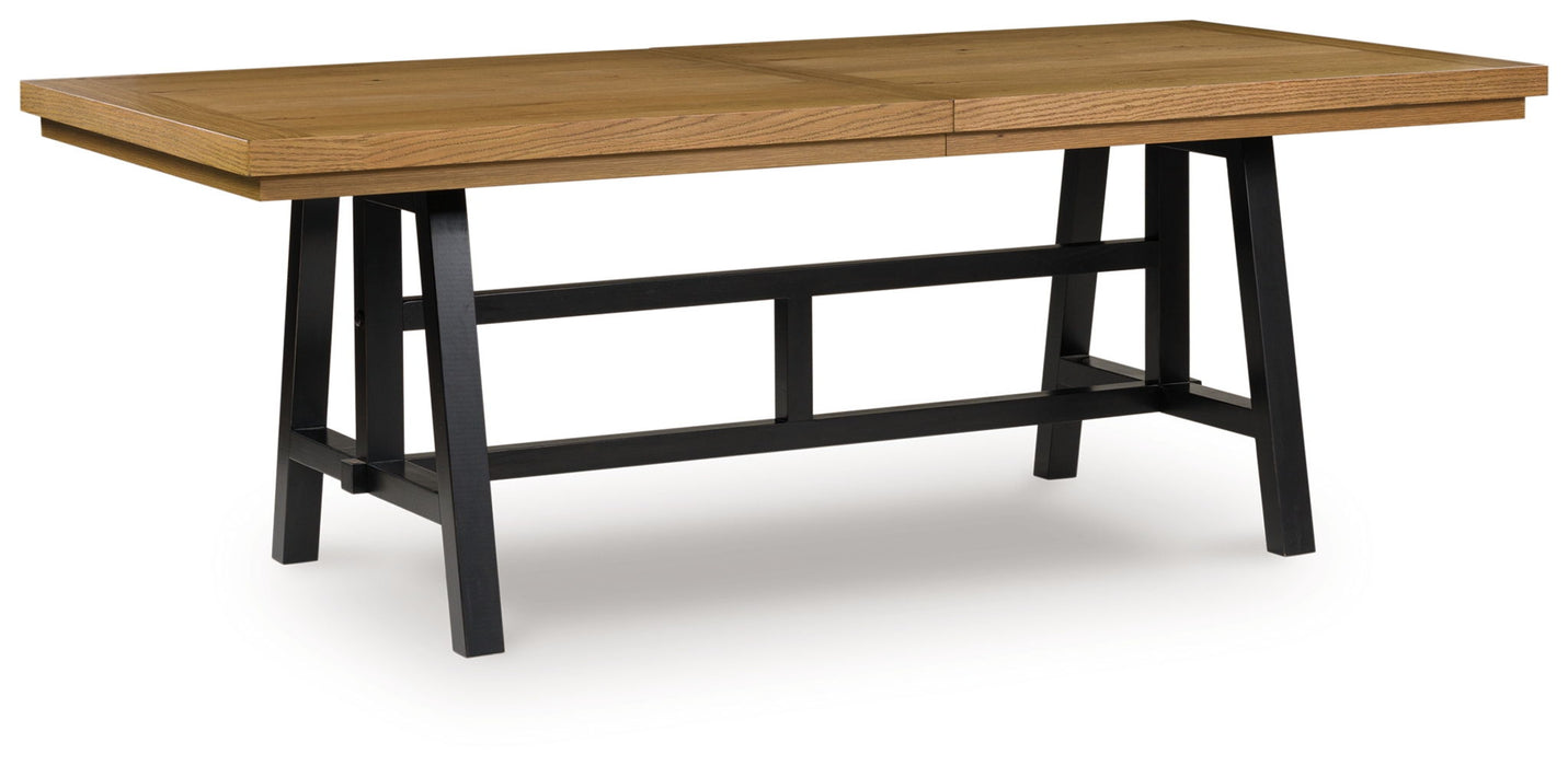 Galliden - Rectangular Dining Room Extension Table - Black / Brown – Dining Tables with Extensions by Signature Design by Ashley® at Furniture Wholesale Plus , Nashville furniture store