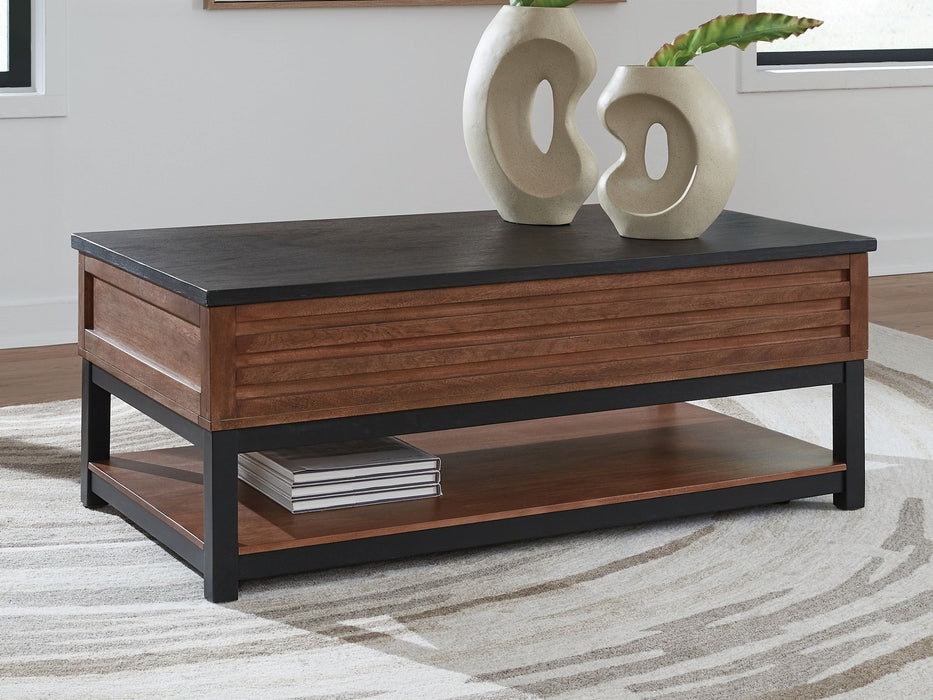 Kallari - Lift Top Cocktail Table - Warm Brown / Black – Cocktail Tables by Signature Design by Ashley® at Furniture Wholesale Plus , Nashville furniture store