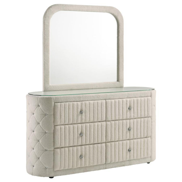 Sonya - 6-Drawer Upholstered Bedroom Dresser – Dressers by Coaster Fine Furniture at Furniture Wholesale Plus , Nashville furniture store