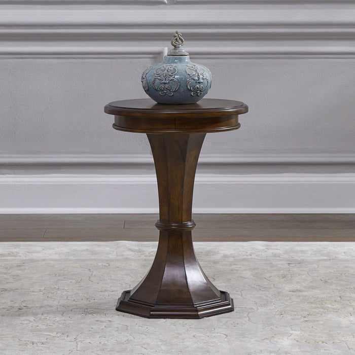 Arden Road - Round Chairside Table - Satin Cherry – Chair Side Tables by Liberty Furniture at Furniture Wholesale Plus , Nashville furniture store