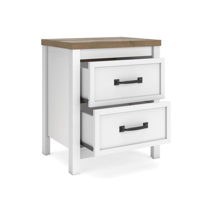 Kerisden - Two Drawer Night Stand - White / Brown – Accent Nightstands by Signature Design by Ashley® at Furniture Wholesale Plus , Nashville furniture store