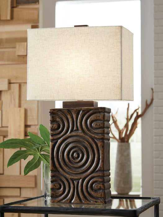 Heathbury - Paper Table Lamp - Antique Brown – Table Lamps by Signature Design by Ashley® at Furniture Wholesale Plus , Nashville furniture store