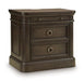 Wickenger - Two Drawer Night Stand - Dark Brown – Nightstands w/ Charging Stations by Signature Design by Ashley® at Furniture Wholesale Plus , Nashville furniture store