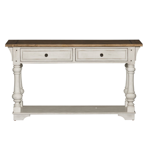 Morgan Creek - Sofa Table - Antique White / Wirebrushed Tobacco Accents – Sofa Tables by Liberty Furniture at Furniture Wholesale Plus , Nashville furniture store