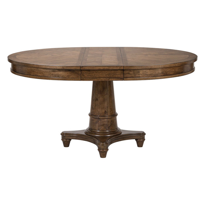 Harrison Heights - Pedestal Table - Sienna – Dining Tables with Extensions by Liberty Furniture at Furniture Wholesale Plus , Nashville furniture store