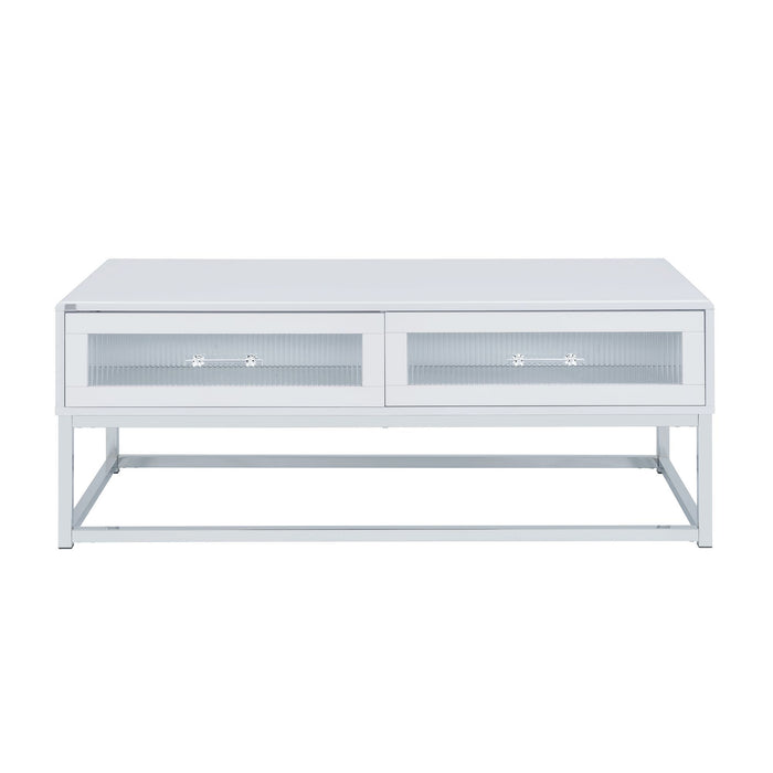 Chandra - Coffee Table With LED And Battery Pack - Glossy White – Coffee Tables by Elements International at Furniture Wholesale Plus , Nashville furniture store