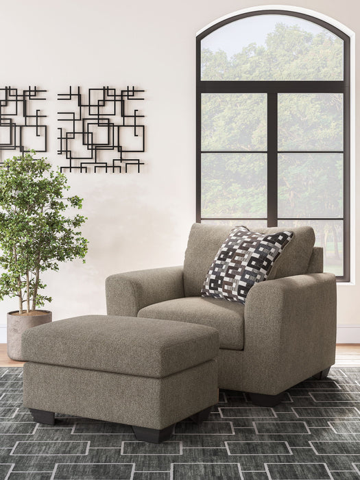 Triston-Peaks - Living Room Set – Stationary Chair & Ottoman by Benchcraft® at Furniture Wholesale Plus , Nashville furniture store