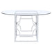 Starlight - Round Glass Top Metal Dining Table – Dining Tables by Coaster Fine Furniture at Furniture Wholesale Plus , Nashville furniture store