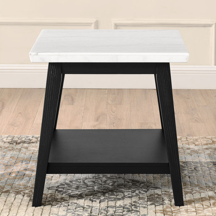 Vida - Marble End Table - Black / White – End Tables by Steve Silver Furniture at Furniture Wholesale Plus , Nashville furniture store