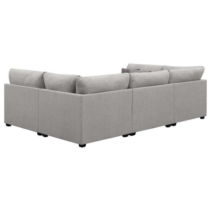 Cambria - 4 Piece Upholstered Modular Sectional Sofa - Gray – Stationary Sectionals by CoasterElevations at Furniture Wholesale Plus , Nashville furniture store
