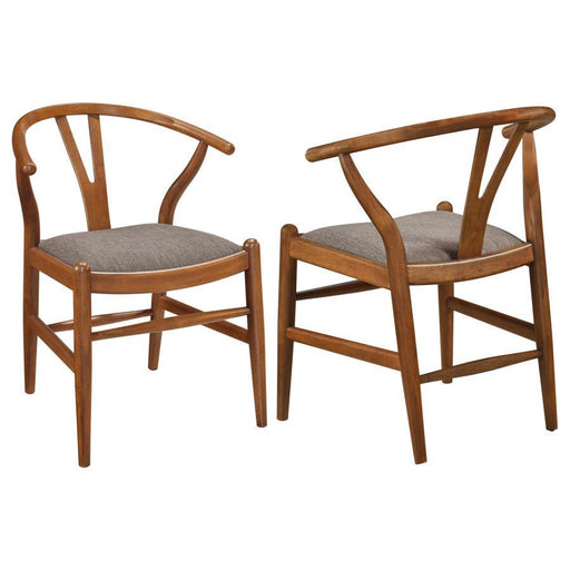 Dinah - Wood Wishbone Dining Side Chair (Set of 2) - Walnut – Chair Sets by Coaster Fine Furniture at Furniture Wholesale Plus , Nashville furniture store