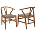 Dinah - Wood Wishbone Dining Side Chair (Set of 2) - Walnut – Chair Sets by Coaster Fine Furniture at Furniture Wholesale Plus , Nashville furniture store